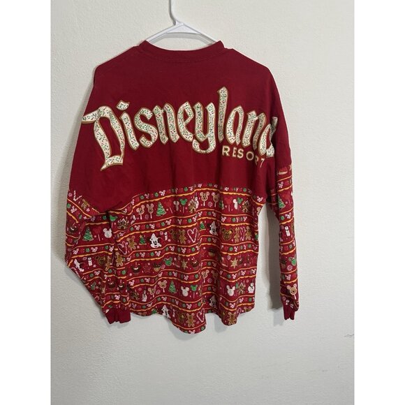 Spirit Jersey Disney Disneyland Red Christmas Sweater Top Size Medium - Picture 3 of 6